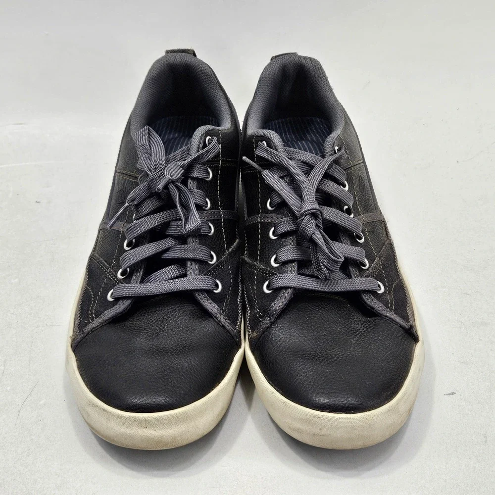 Skechers 62885 Sneaker Mens 11 Charcoal Leather Casual Walking Comfort Shoes